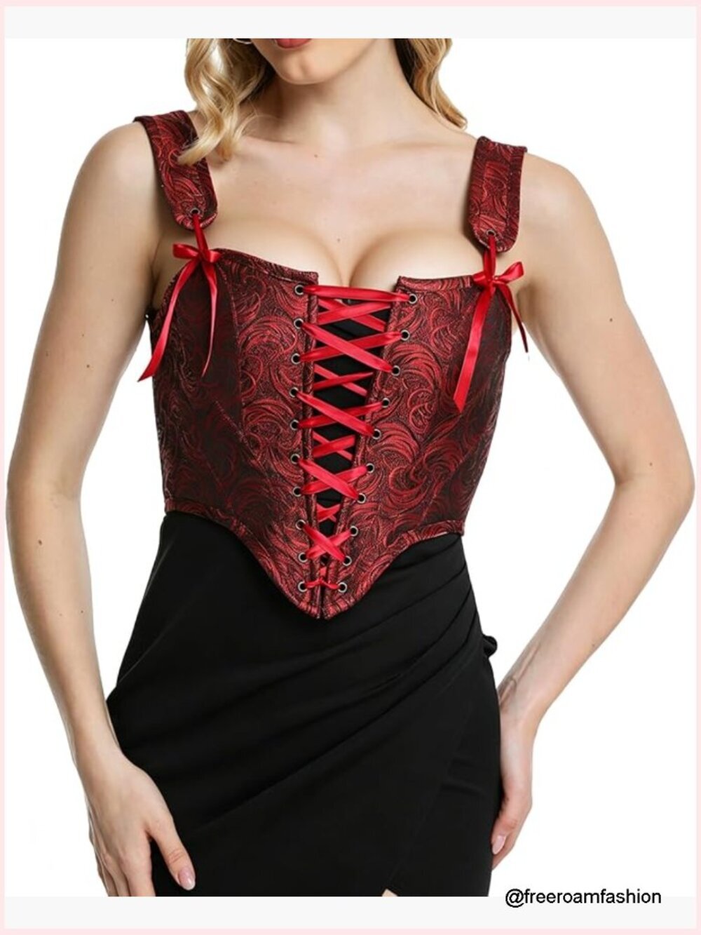 Linen Renaissance Overbust Corset Top Front & Back Lace-Up Vintage Bustier Crop